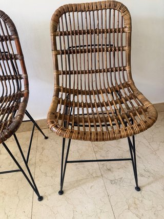 Sillas Ratán y Hierro Estilo Tailandés.