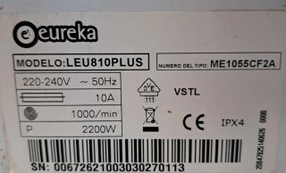 Lavadora Eureka LEU810PLUS A++