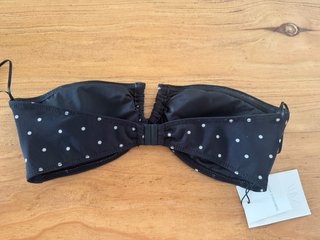 Bikini Zara Negro Lunares Blancos sin Tirantes