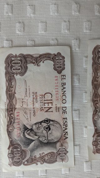 2 Billetes 100 Pesetas Banco de España 1970