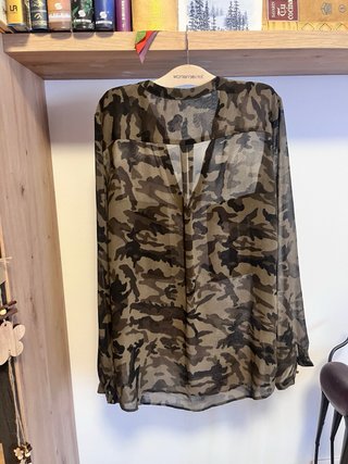 Camisa semitransparente camuflaje
