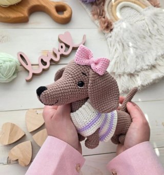 Peluche Perro Salchicha Tejido