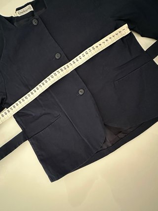 Giacca corta vintage Cacharel blu navy con cintura