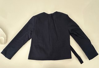 Giacca corta vintage Cacharel blu navy con cintura