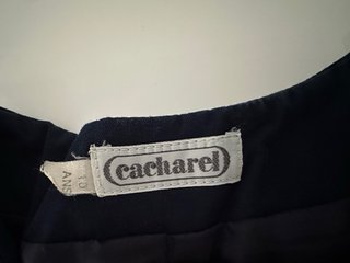 Giacca corta vintage Cacharel blu navy con cintura