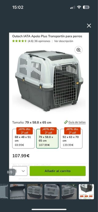 Transportín Perro Gris y Blanco