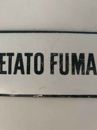 Insegna smaltata Vietato Fumare vintage