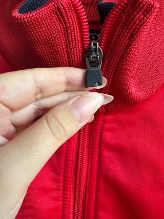 Sudadera Kappa Vintage Roja Cremallera