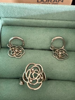 Conjunto Plata Ley Circonitas Duran Flor