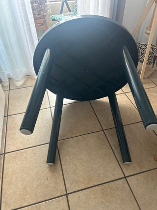 Mesa redonda de terraza de plástico