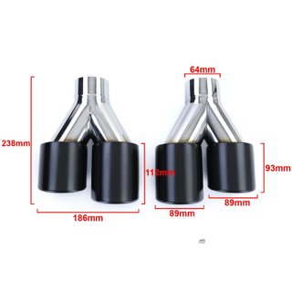 COLAS ESCAPE SALIDA DOBLE UNIVERSAL ACERO INOX NEGRO MATE