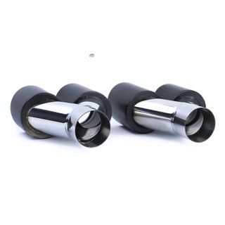 COLAS ESCAPE SALIDA DOBLE UNIVERSAL ACERO INOX NEGRO MATE