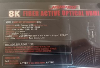 Cable HDMI Fibra Óptica RUIPRO 10m 8K 2.1 NUEVO