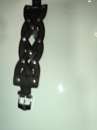 Pulsera Armani Piel y Metal Trenzada.Vintage .