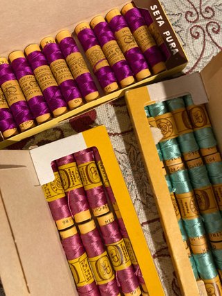 Set 12 pz Seta Bozzolo Vintage