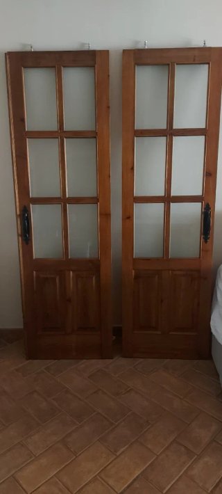 Puertas de madera con cristal