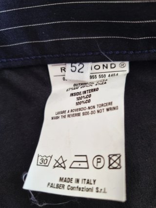 Richmond X Vintage 52 Pantalone Gessato Made Italy