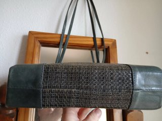 Bolso vintage piel tejido