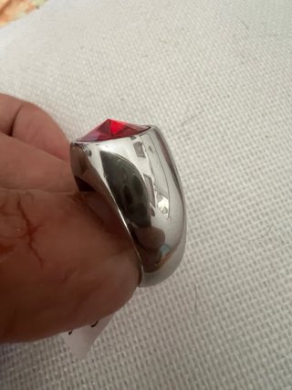 Anello Anmi Unisex Acciaio Inox Rosso Misura 9