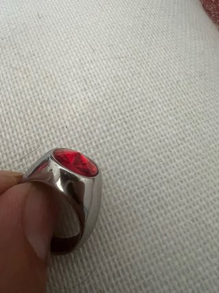 Anello Anmi Unisex Acciaio Inox Rosso Misura 9