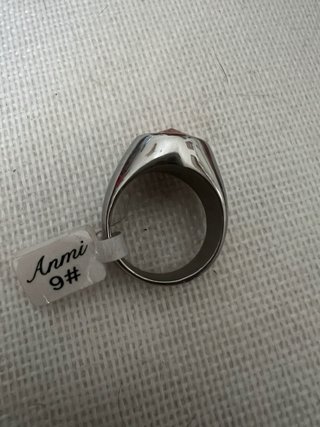 Anello Anmi Unisex Acciaio Inox Rosso Misura 9