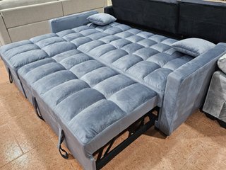 Sofá Cama Chaiselongue Gris con Arcón