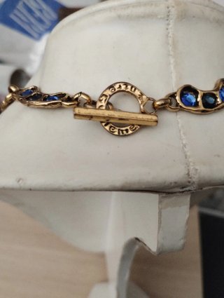 Collana vintage Gold anni '60 con pietre blu