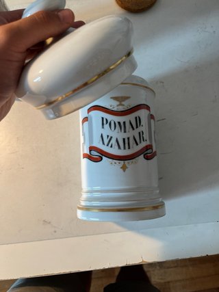 Tarro Farmacia Porcelana Pomad Azahar
