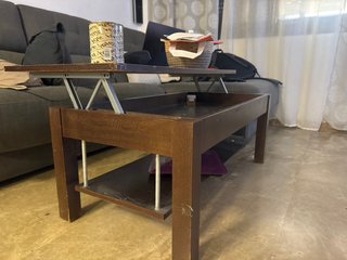 Mesa de centro madera oscura