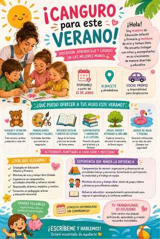 Cuidadora / Niñera para el verano