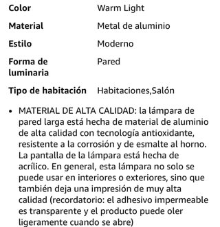Lámpara de pared larga Villa Apliques