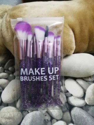 Set Pinceles Maquillaje Sirena Morado Blanco
