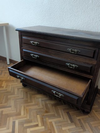 Cómoda Clásica Madera Maciza 4 Cajones
