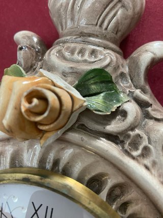 Orologio da parete Capodimonte con rose