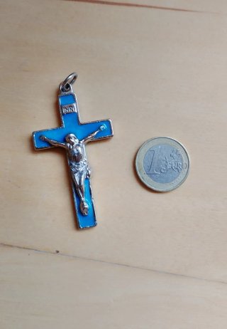 (2x5€) Cruz Vintage Esmalte Azul