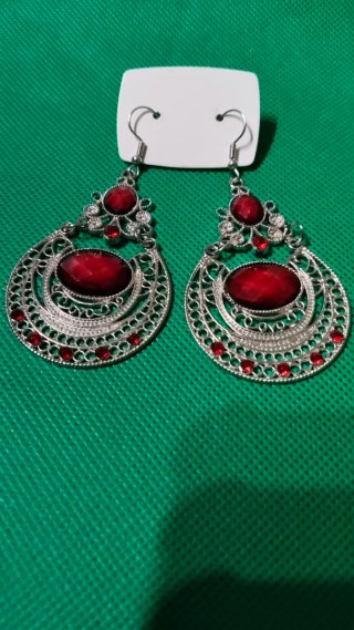 Pendientes Bohochic Piedras Rojas