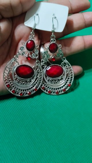 Pendientes Bohochic Piedras Rojas