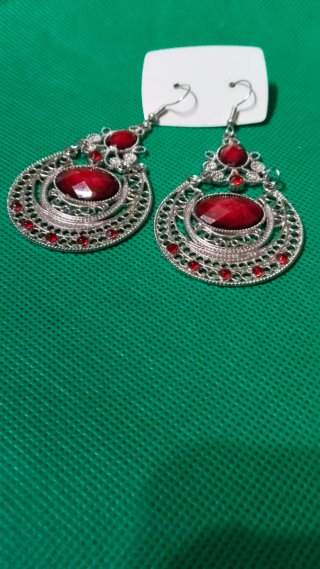 Pendientes Bohochic Piedras Rojas
