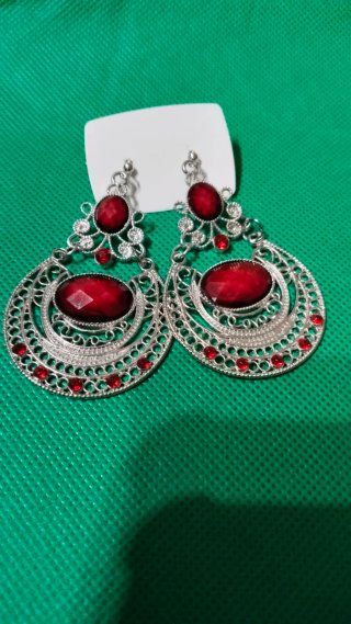 Pendientes Bohochic Piedras Rojas