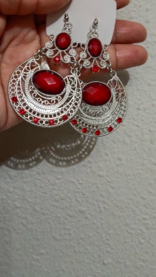 Pendientes Bohochic Piedras Rojas