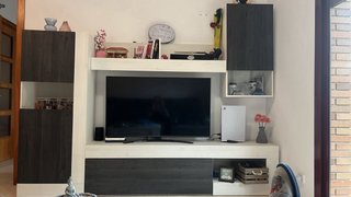 Mueble de salón modular blanco/gris