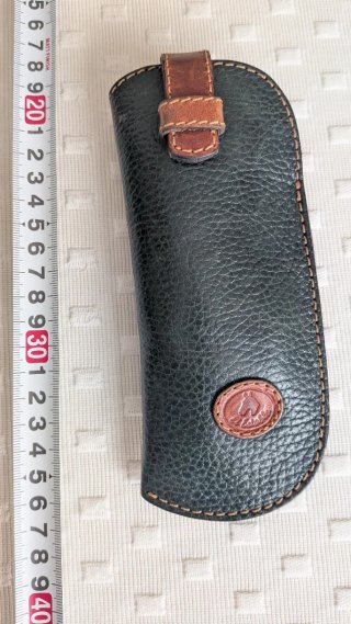 Funda gafas cuero verde oscuro caballo