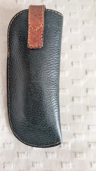 Funda gafas cuero verde oscuro caballo