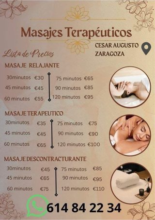 Masaje a domicilio relajante, y descontracturante