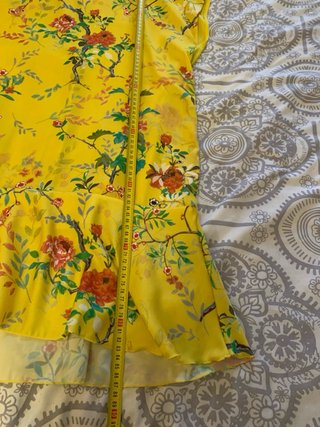Vestido Zara Amarillo Estampado Flores