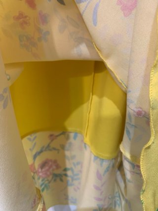 Vestido Zara Amarillo Estampado Flores