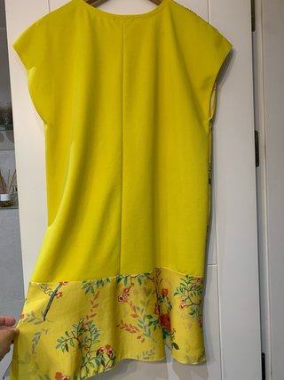Vestido Zara Amarillo Estampado Flores