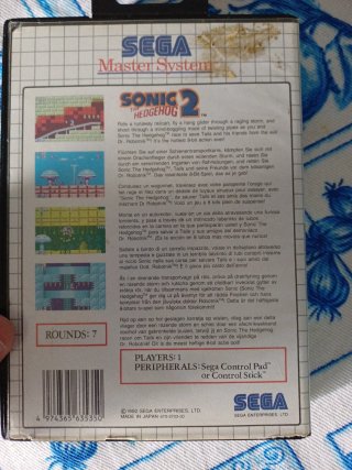 Sonic 2 The Hedgehog Master System Sega
