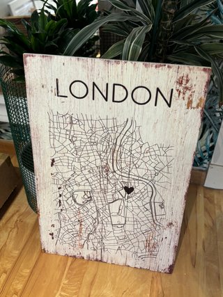 Cuadro Decorativo Mapa Londres Madera