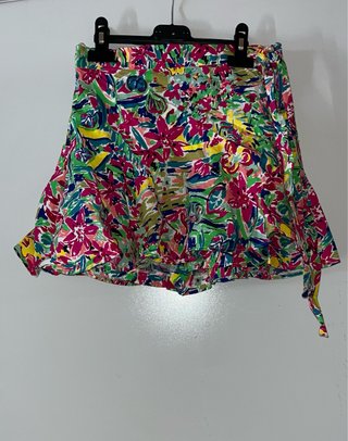 Falda estampada flores multicolor